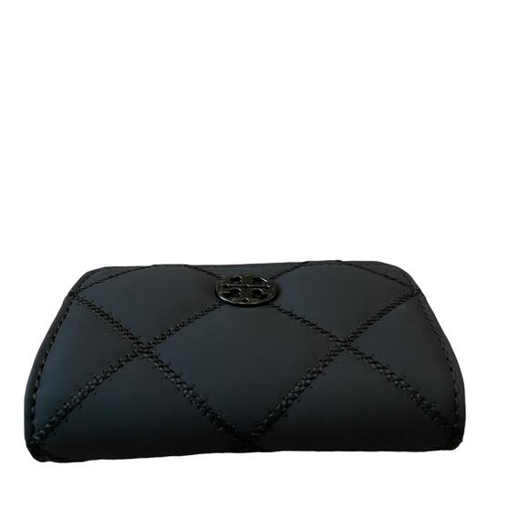 TORY BURCH Willa Matte Card Case 150057 Leather Black Quilted Small NEW - Picture 4 of 16